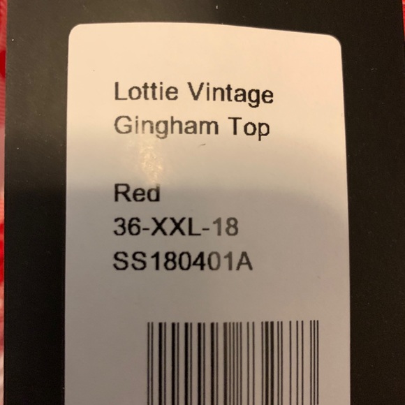 FINAL PRICE Collectif Mainline Lottie Vintage Gingham Top XXL - Picture 6 of 6
